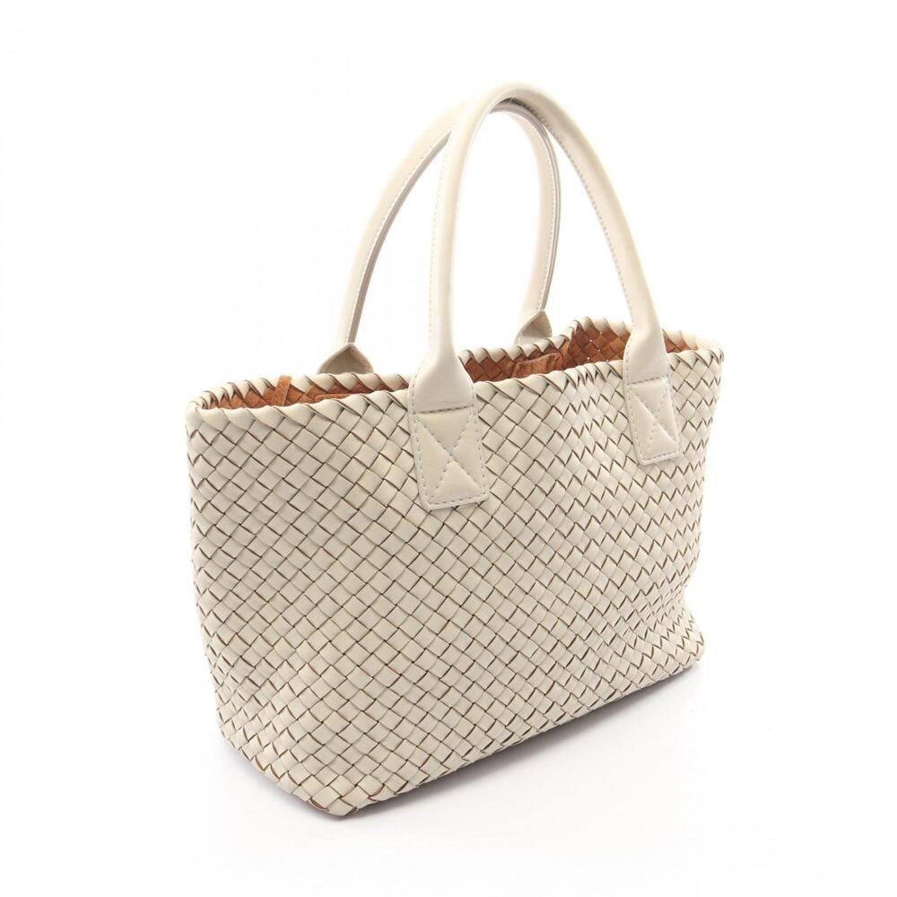 Bottega Veneta Cabas PM Intrecciato Tote Bag Handbag Leather Women's White 73... - Picture 2 of 7